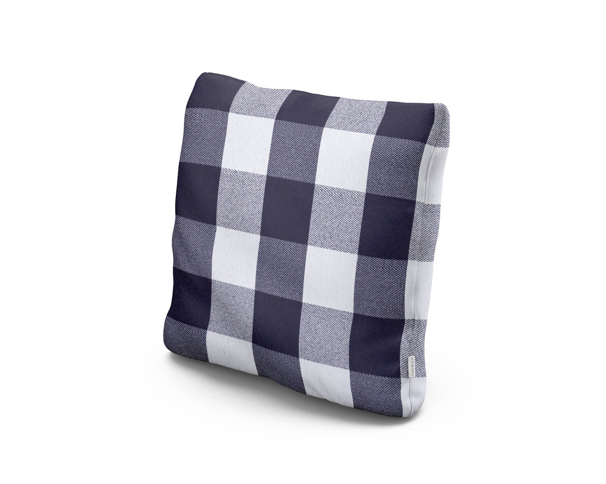 POLYWOOD 18" Outdoor Throw Pillow in Buffalo Plaid Navy