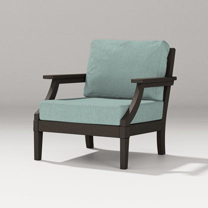 POLYWOOD Estate Lounge Chair in Vintage Coffee / Glacier Spa
