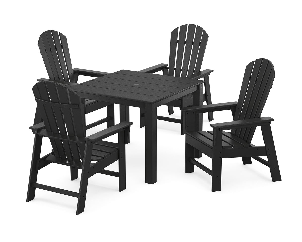POLYWOOD South Beach Coast 5-Piece Parsons Dining Set in Black
