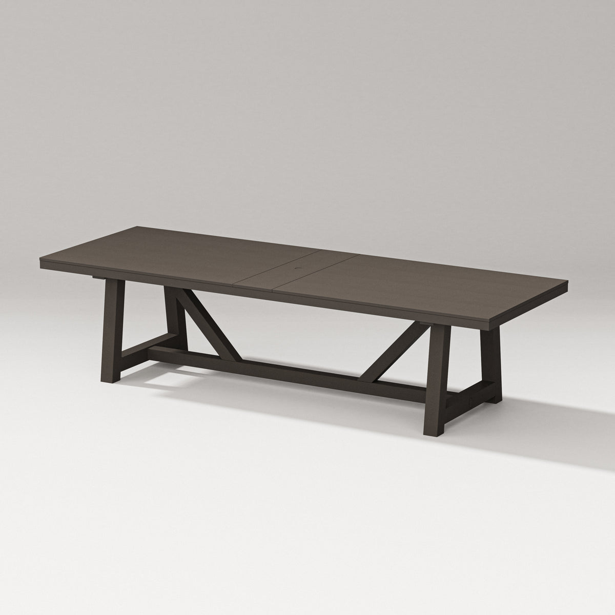 POLYWOOD PW Designer Series 120" A-Frame Dining Table in Vintage Coffee