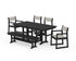 POLYWOOD EDGE Sling 6-Piece Farmhouse Dining Set in Black / Birch