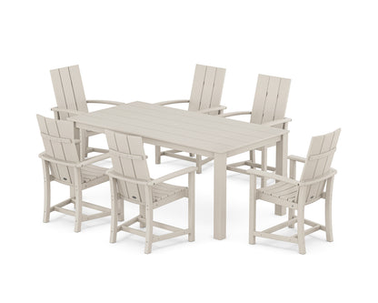 POLYWOOD Modern Adirondack 7-Piece Parsons Dining Set in Sand