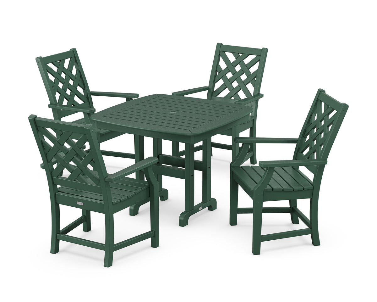 POLYWOOD Wovendale 5-Piece Dining Set in Green