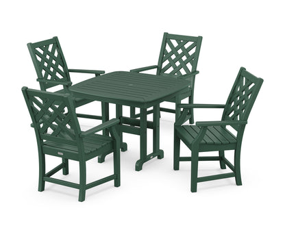 POLYWOOD Wovendale 5-Piece Dining Set in Green