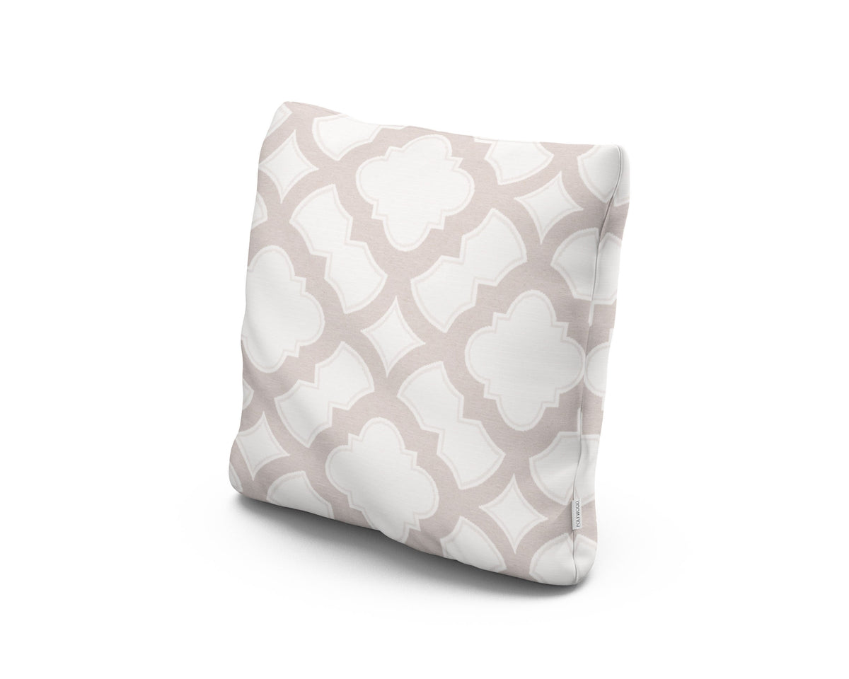 POLYWOOD 18" Outdoor Throw Pillow in Trellis Dune Burlap