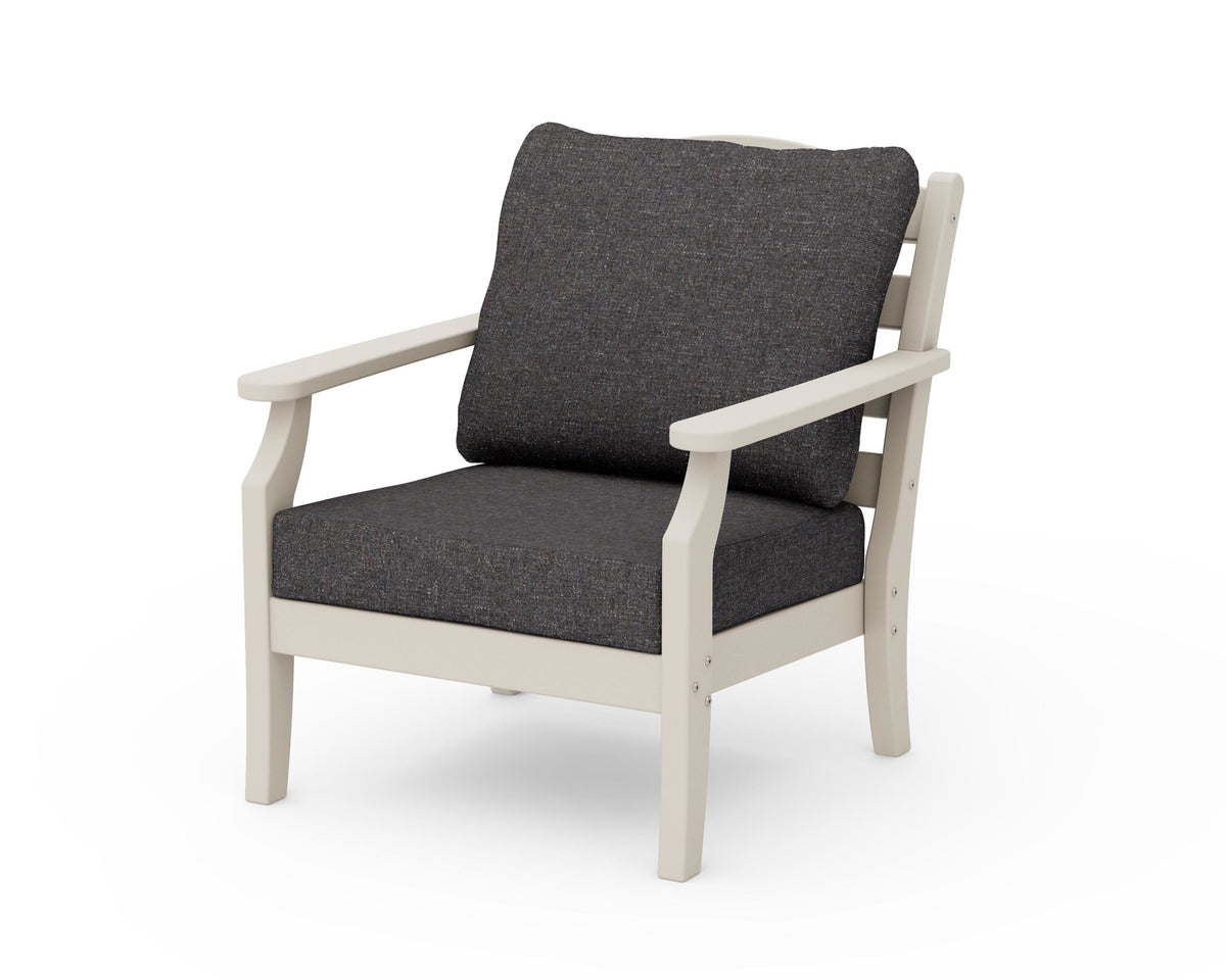 POLYWOOD Savannah Deep Seating Chair in Sand / Ash Charcoal