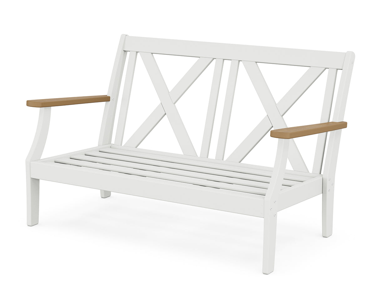 POLYWOOD Braxton Deep Seating Loveseat Frame in White / Natural