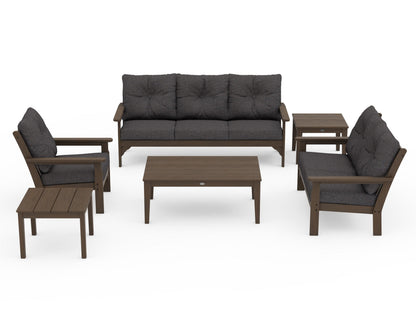 POLYWOOD Vineyard 6-Piece Deep Seating Set in Kona / Ash Charcoal