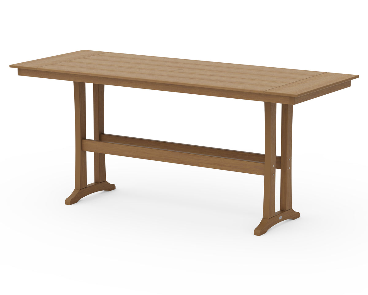 POLYWOOD Farmhouse Trestle 38" x 96" Bar Table in Natural