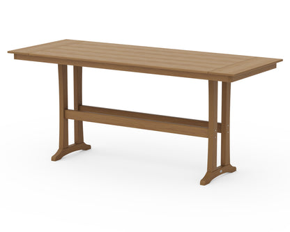 POLYWOOD Farmhouse Trestle 38" x 96" Bar Table in Natural