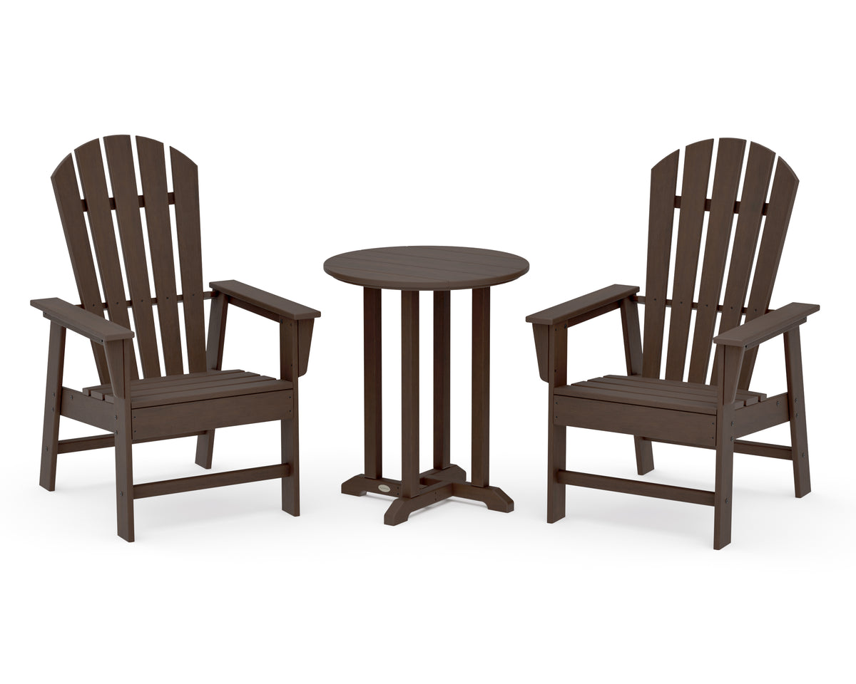 POLYWOOD South Beach 3-Piece Round Farmhouse Bistro Dining Set in Kona