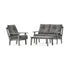 POLYWOOD Oxford 3-Piece Deep Seating Set with Loveseat in Slate Grey