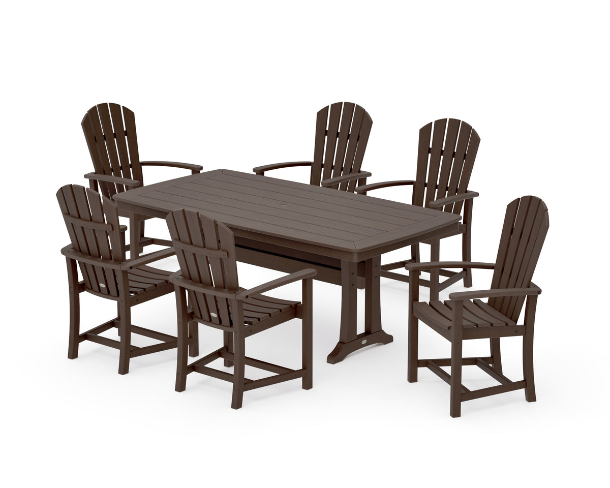 POLYWOOD Palm Coast 7-Piece Dining Set with Trestle Legs in Kona