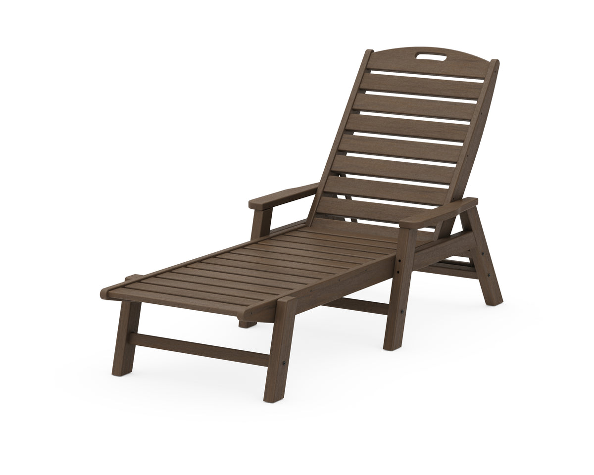 POLYWOOD Nautical Chaise with Arms in Kona