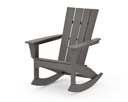 POLYWOOD Quattro Adirondack Rocking Chair in Driftwood