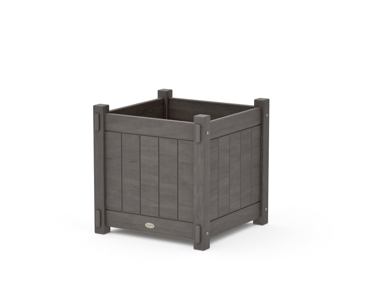 POLYWOOD Vineyard Large Square Planter Box in Driftwood
