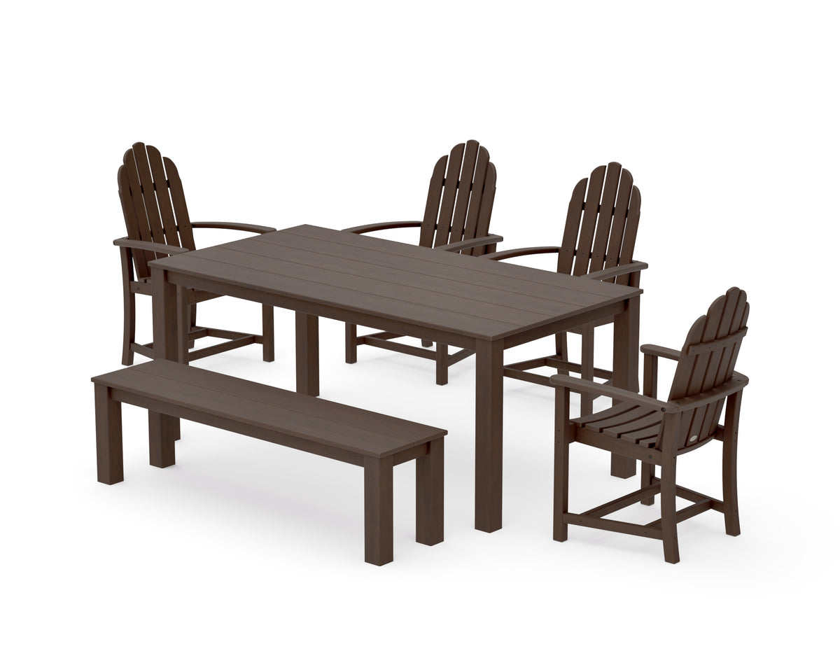 POLYWOOD Classic Adirondack 6-Piece Parsons Dining Set with Bench in Kona