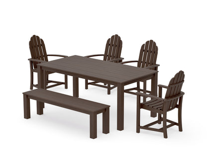 POLYWOOD Classic Adirondack 6-Piece Parsons Dining Set with Bench in Kona