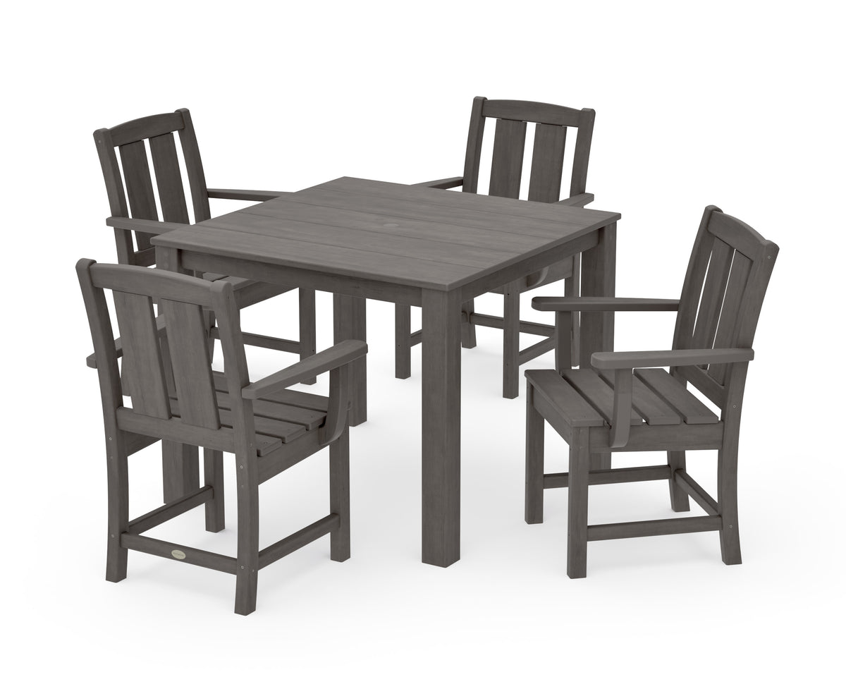 POLYWOOD Mission 5-Piece Parsons Dining Set in Driftwood