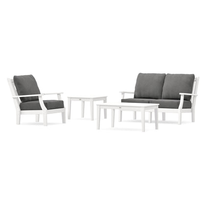 POLYWOOD Country Living Wovendale 4-Piece Deep Seating Set in White