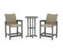 POLYWOOD Coastal Woven 3-Piece Farmhouse Counter Set in Slate Grey / Dune Grass