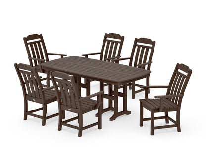 POLYWOOD Cottage Arm Chair 7-Piece Dining Set in Kona