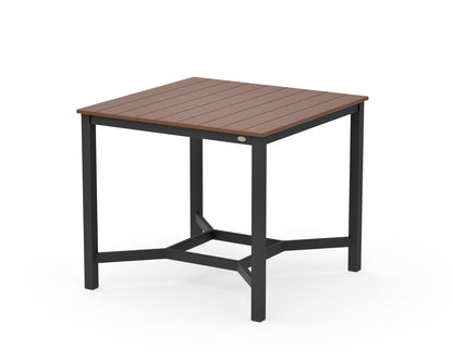 POLYWOOD Main Street 42 x 42 Counter Table in Black / Teak