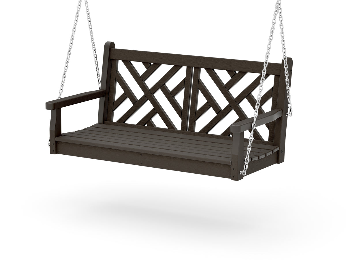 POLYWOOD Chippendale 48" Swing in Vintage Coffee