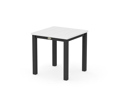 POLYWOOD Main Street 18" Side Table in Black / White