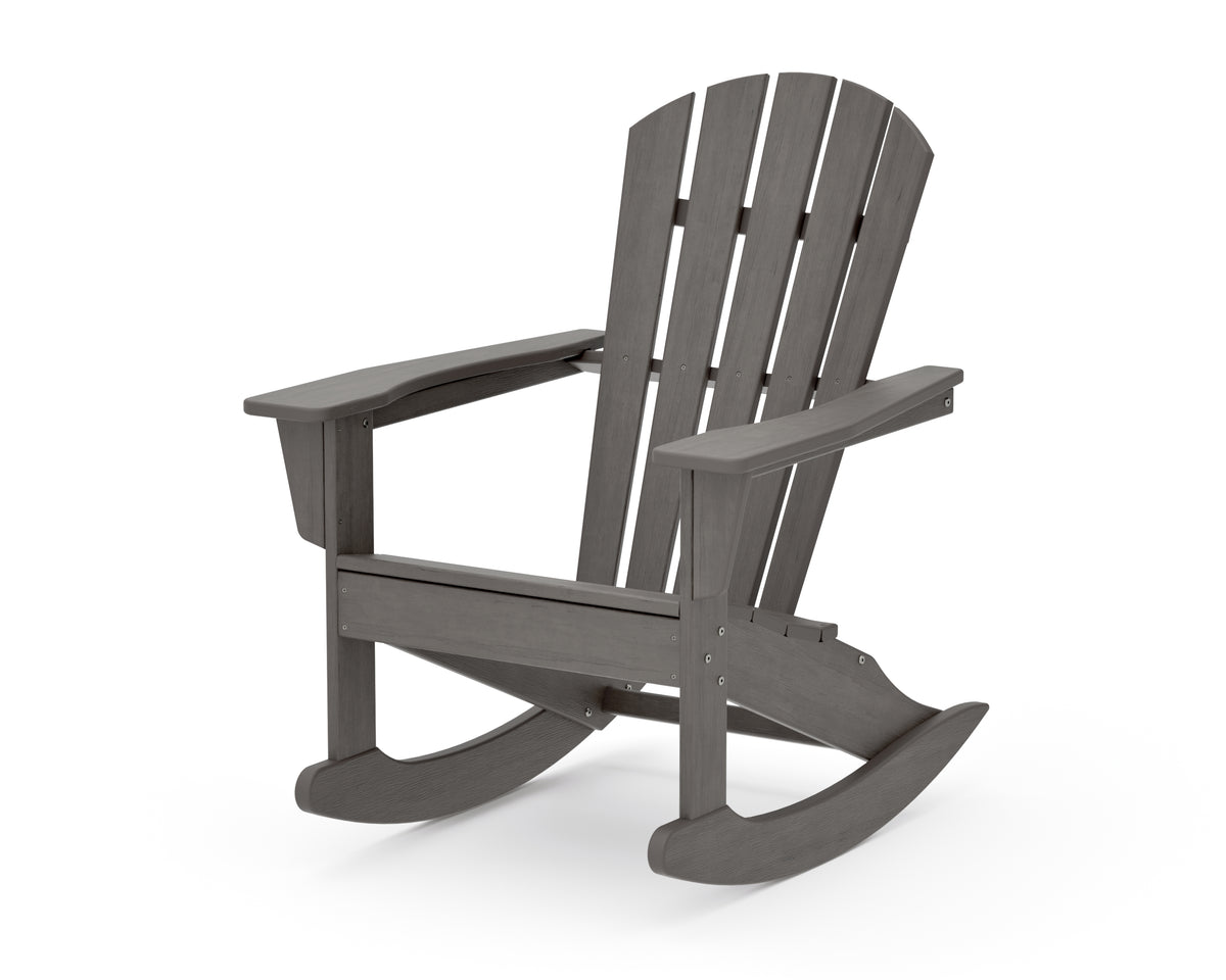 POLYWOOD Palm Coast Adirondack Rocking Chair in Driftwood