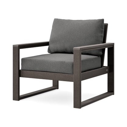 POLYWOOD EDGE Club Chair in Vintage Coffee / Ash Charcoal