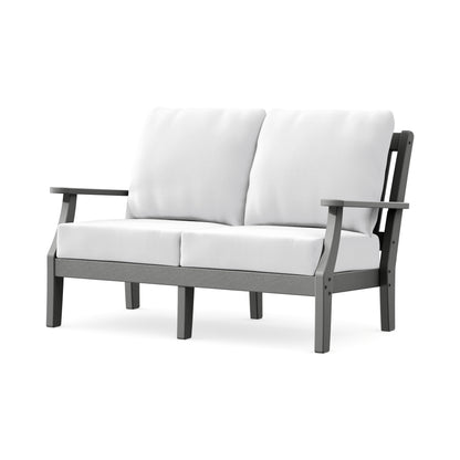 POLYWOOD Chinoiserie Deep Seating Loveseat in Slate Grey / Natural