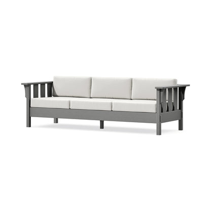 POLYWOOD Acadia Deep Seating Sofa in Slate Grey / Natural Linen