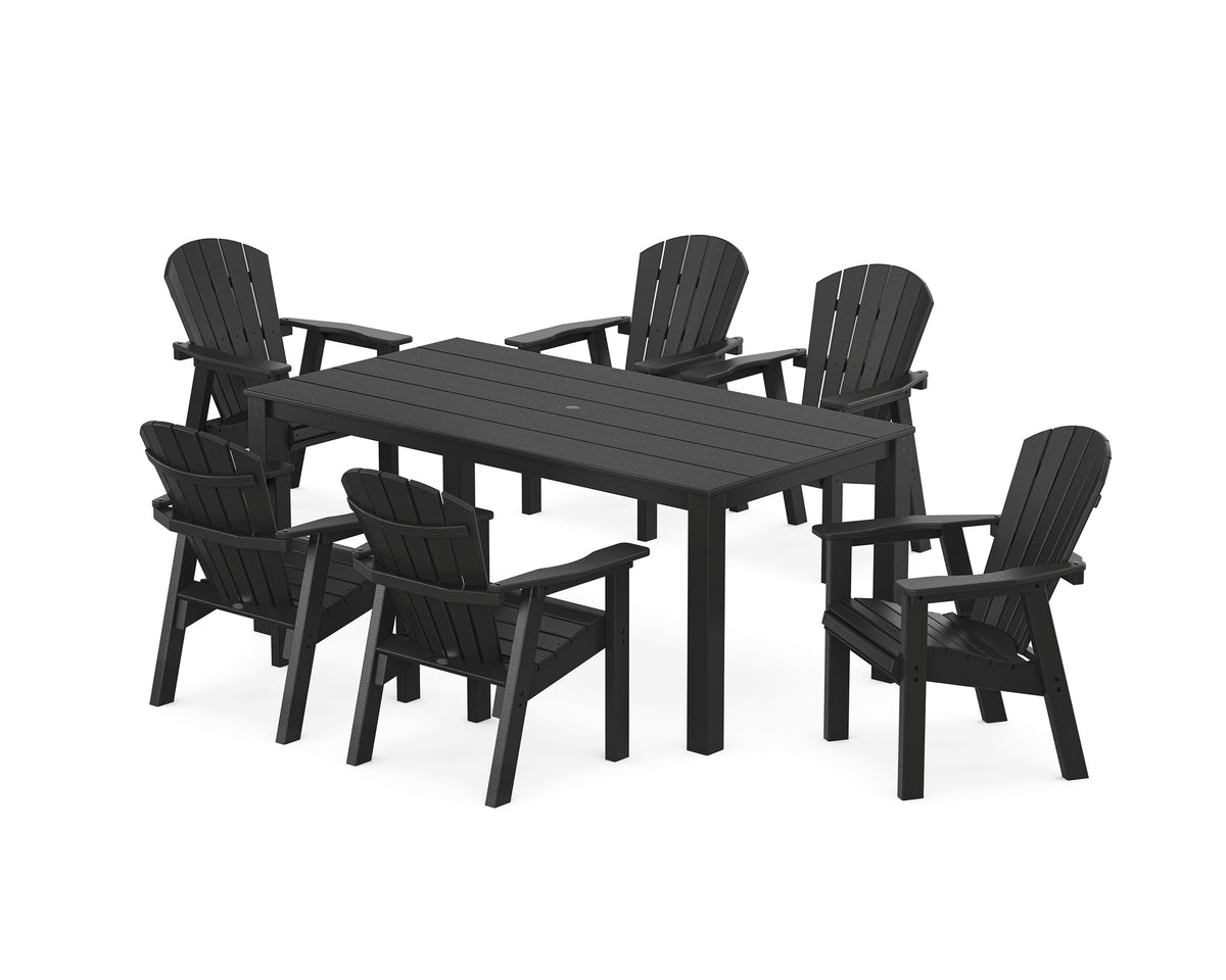 POLYWOOD Seashell 7-Piece Parsons Dining Set in Black