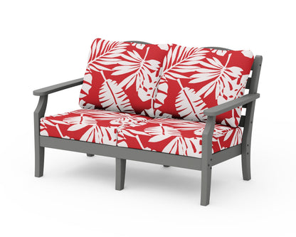POLYWOOD Savannah Deep Seating Loveseat in Slate Grey / Leaf Crimson