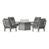 POLYWOOD Oxford 5-Piece Deep Seating Set with Fire Pit Table in Slate Grey