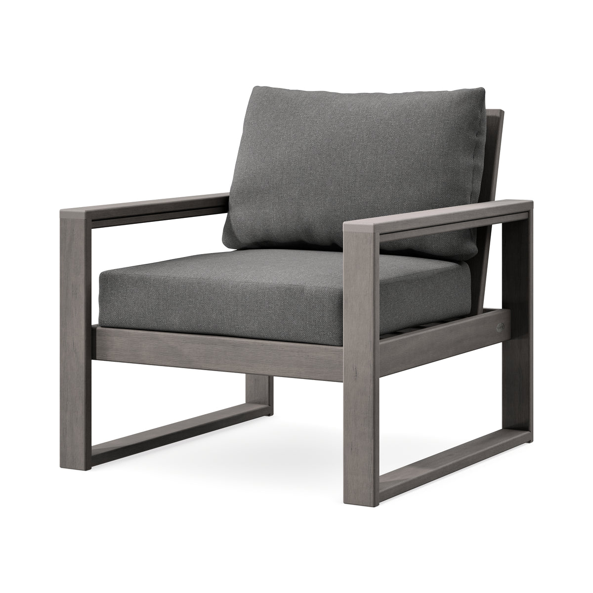 POLYWOOD EDGE Club Chair in Driftwood / Ash Charcoal
