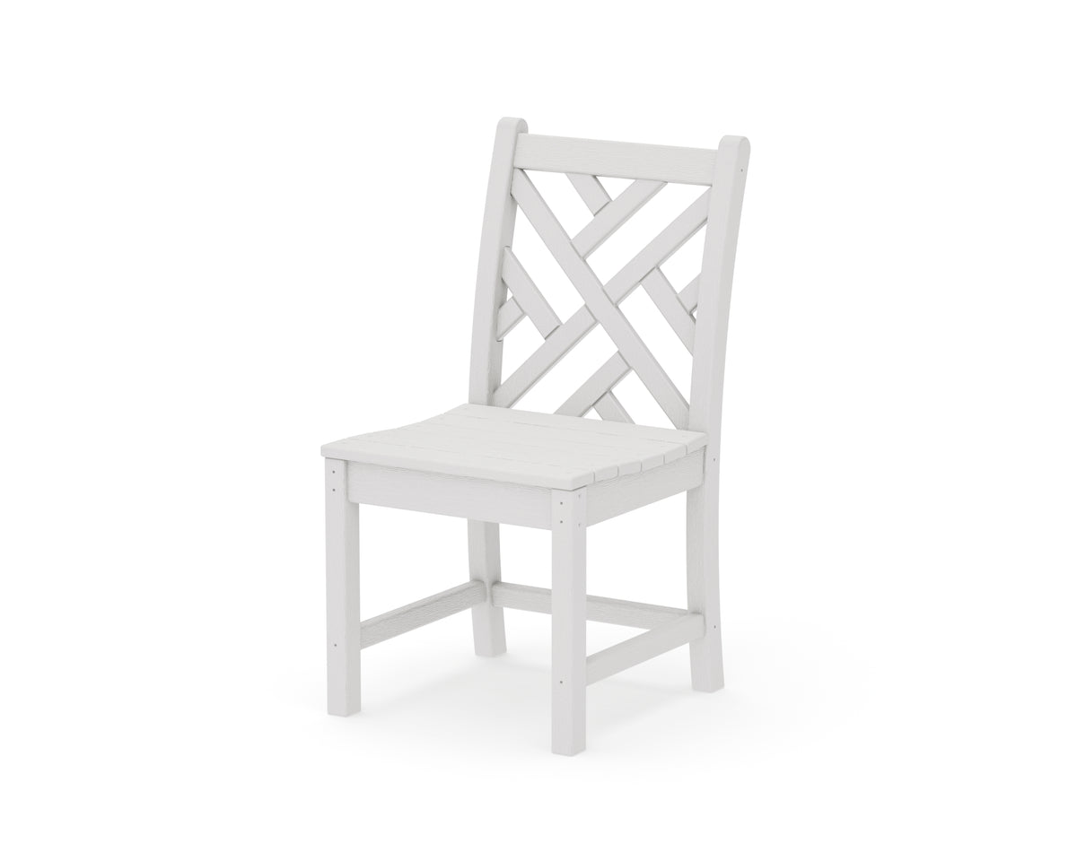 POLYWOOD Chippendale Dining Side Chair in Vintage White