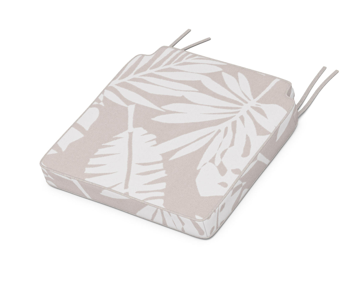 POLYWOOD Acadia Dining Side Seat Cushion in Leaf Dune Burlap