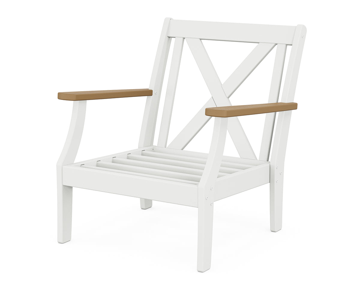 POLYWOOD Braxton Deep Seating Chair Frame in White / Natural