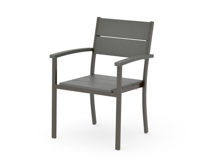 POLYWOOD Main Street Stacking Dining Arm Chair in Bronze / Slate Grey