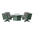 POLYWOOD Country Living Wovendale 5-Piece Deep Seating Swivel Conversation Set with Fire Pit Table in Green