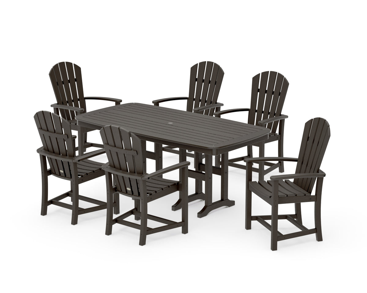 POLYWOOD Palm Coast 7-Piece Dining Set in Vintage Coffee