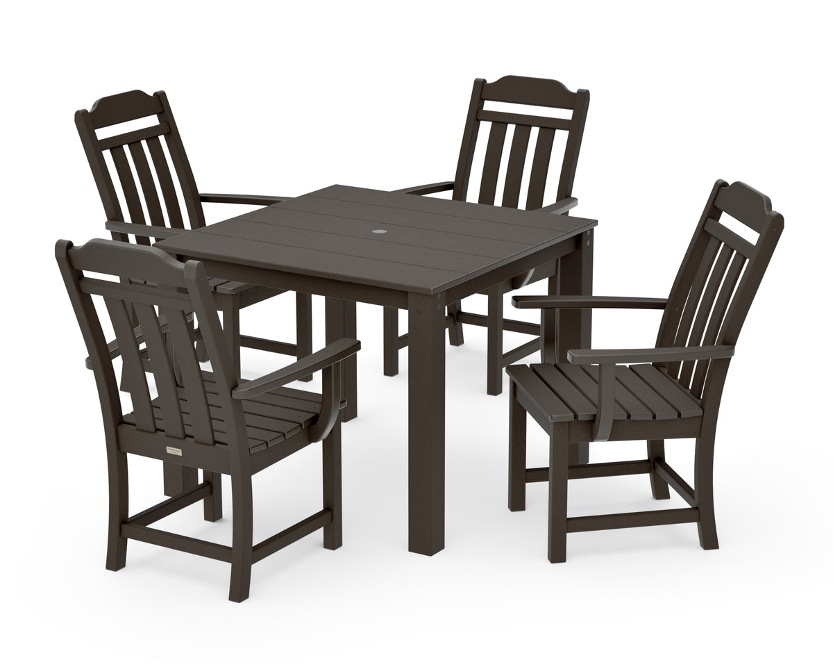 POLYWOOD Cottage 5-Piece Parsons Dining Set in Vintage Coffee