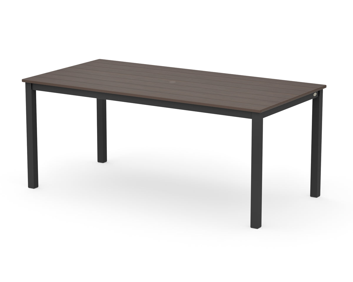POLYWOOD Main Street 36" x 72" Dining Table in Black / Kona