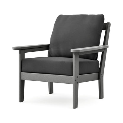 POLYWOOD Cottage Deep Seating Chair in Slate Grey / Spectrum Carbon