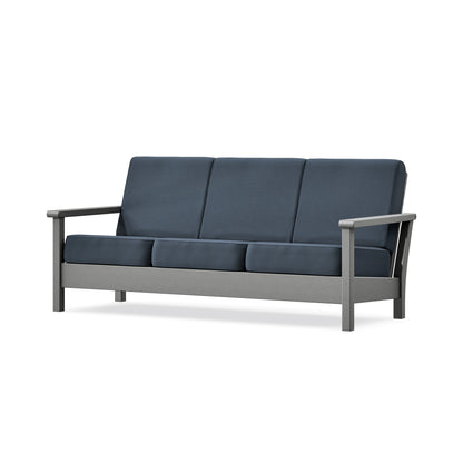 POLYWOOD Harbour Deep Seating Sofa in Slate Grey / Marine Indigo