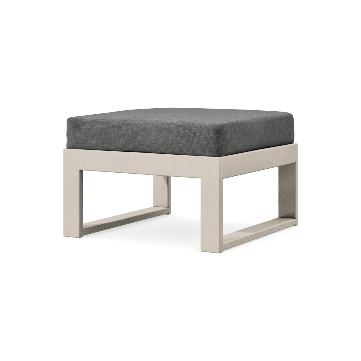 POLYWOOD Modular Ottoman - Modern in Sand / Ash Charcoal