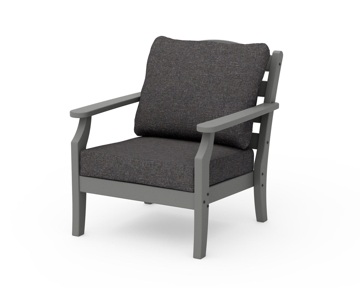 POLYWOOD Savannah Deep Seating Chair in Slate Grey / Ash Charcoal