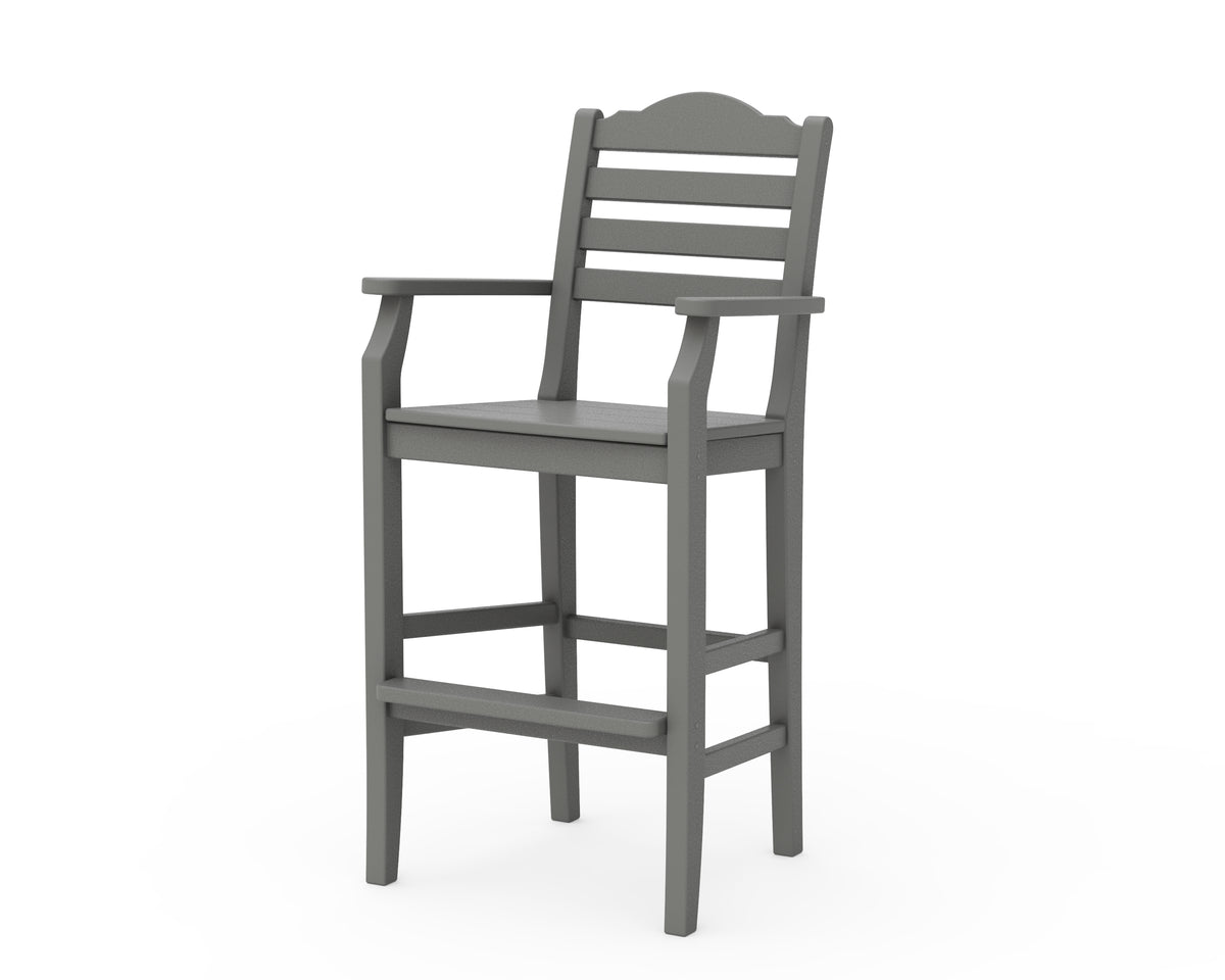 POLYWOOD Savannah Bar Arm Chair in Slate Grey